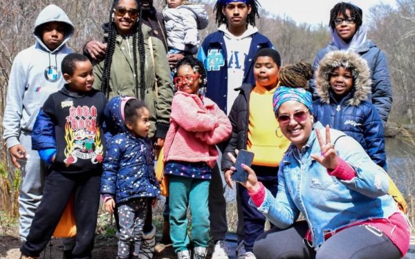 thumbnail_dsc_0044 Sharee Harrison leads youth from the Orange and East Orange community in the South Mountain Reservation along the Fairy Trail. Trail Mix serves as a guided tour for youth, seniors, and everyone in between to be introduced or rediscover the accessible land preserved close to them.